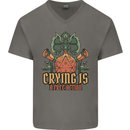 RPG Role Playing Games Crying Free Action Mens V-Neck Cotton T-Shirt Charcoal