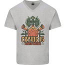 RPG Role Playing Games Crying Free Action Mens V-Neck Cotton T-Shirt Sports Grey