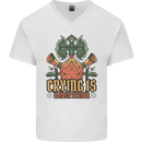 RPG Role Playing Games Crying Free Action Mens V-Neck Cotton T-Shirt White