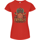 RPG Role Playing Games Crying Free Action Womens Petite Cut T-Shirt Red