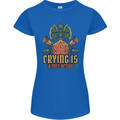 RPG Role Playing Games Crying Free Action Womens Petite Cut T-Shirt Royal Blue