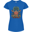 RPG Role Playing Games Crying Free Action Womens Petite Cut T-Shirt Royal Blue