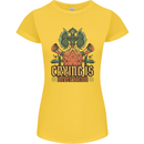 RPG Role Playing Games Crying Free Action Womens Petite Cut T-Shirt Yellow