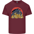 RPG Sleeping Dragon Roleplay Games Dice Mens Cotton T-Shirt Tee Top Maroon
