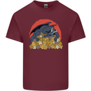 RPG Sleeping Dragon Roleplay Games Dice Mens Cotton T-Shirt Tee Top Maroon