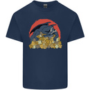 RPG Sleeping Dragon Roleplay Games Dice Mens Cotton T-Shirt Tee Top Navy Blue