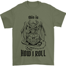 RPG This is How I Roll Role Play Dragon Dice Mens T-Shirt 100% Cotton Military Green