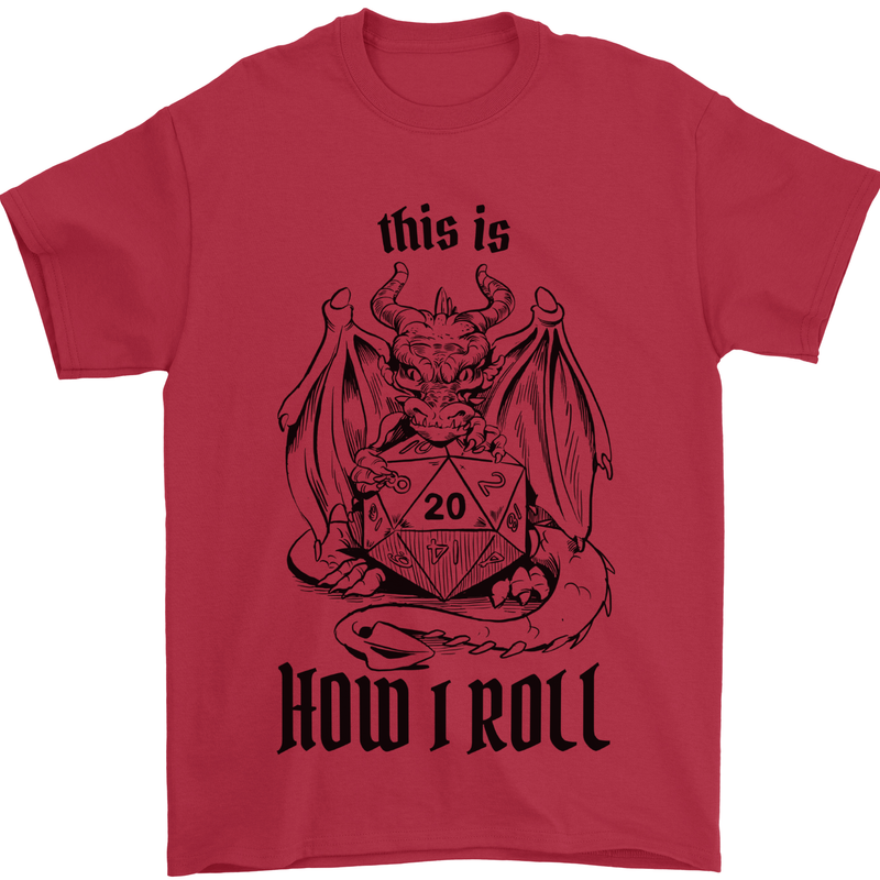 RPG This is How I Roll Role Play Dragon Dice Mens T-Shirt 100% Cotton Red