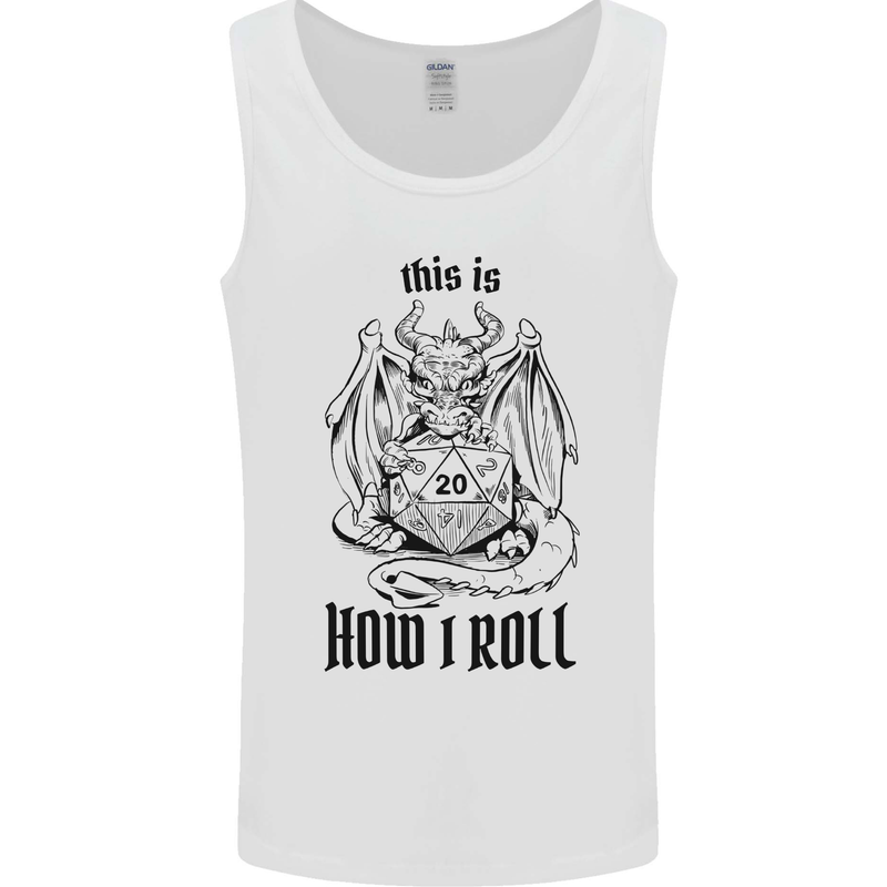 RPG This is How I Roll Role Play Dragon Dice Mens Vest Tank Top White