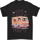 RV Home is Where You Park It Funny Campervan Mens T-Shirt 100% Cotton Black