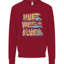 RV Live What You Love Motorhome Caravan Kids Sweatshirt Jumper Red