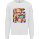 RV Live What You Love Motorhome Caravan Kids Sweatshirt Jumper White