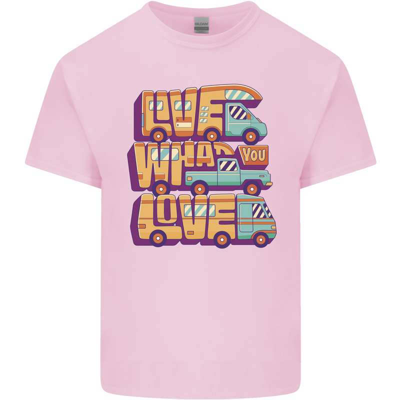 RV Live What You Love Motorhome Caravan Kids T-Shirt Childrens Light Pink