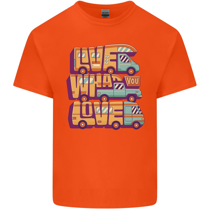 RV Live What You Love Motorhome Caravan Kids T-Shirt Childrens Orange