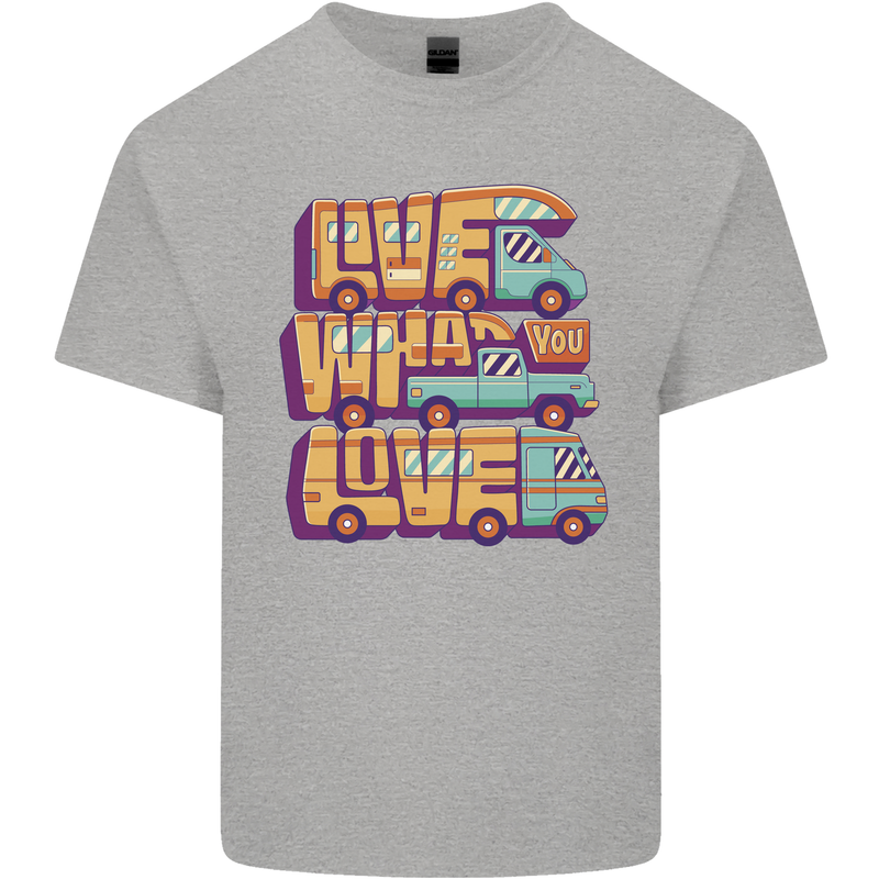 RV Live What You Love Motorhome Caravan Kids T-Shirt Childrens Sports Grey