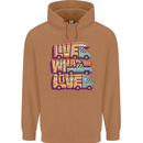 RV Live What You Love Motorhome Caravan Mens 80% Cotton Hoodie Caramel Latte