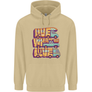 RV Live What You Love Motorhome Caravan Mens 80% Cotton Hoodie Sand