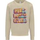 RV Live What You Love Motorhome Caravan Mens Sweatshirt Jumper Sand