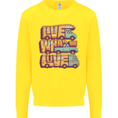 RV Live What You Love Motorhome Caravan Mens Sweatshirt Jumper Yellow