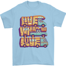 RV Live What You Love Motorhome Caravan Mens T-Shirt 100% Cotton Light Blue