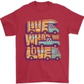RV Live What You Love Motorhome Caravan Mens T-Shirt 100% Cotton Red
