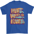 RV Live What You Love Motorhome Caravan Mens T-Shirt 100% Cotton Royal Blue