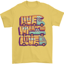 RV Live What You Love Motorhome Caravan Mens T-Shirt 100% Cotton Yellow