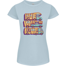 RV Live What You Love Motorhome Caravan Womens Petite Cut T-Shirt Light Blue