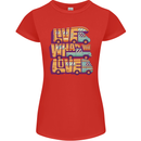 RV Live What You Love Motorhome Caravan Womens Petite Cut T-Shirt Red