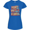 RV Live What You Love Motorhome Caravan Womens Petite Cut T-Shirt Royal Blue