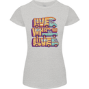 RV Live What You Love Motorhome Caravan Womens Petite Cut T-Shirt Sports Grey