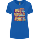 RV Live What You Love Motorhome Caravan Womens Wider Cut T-Shirt Royal Blue