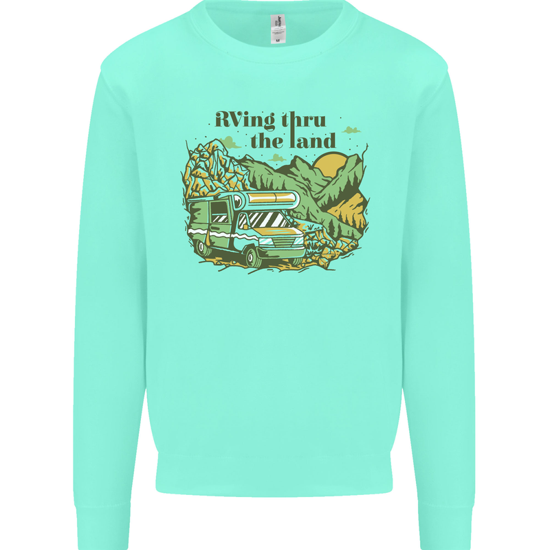RVing Thru the Land RV Motorhome Camping Kids Sweatshirt Jumper Peppermint