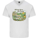 RVing Thru the Land RV Motorhome Camping Mens V-Neck Cotton T-Shirt White