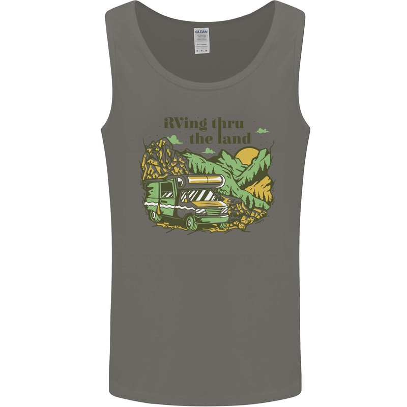 RVing Thru the Land RV Motorhome Camping Mens Vest Tank Top Charcoal
