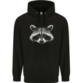 Raccoon Face Childrens Kids Hoodie Black