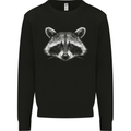 Raccoon Face Mens Sweatshirt Jumper Black