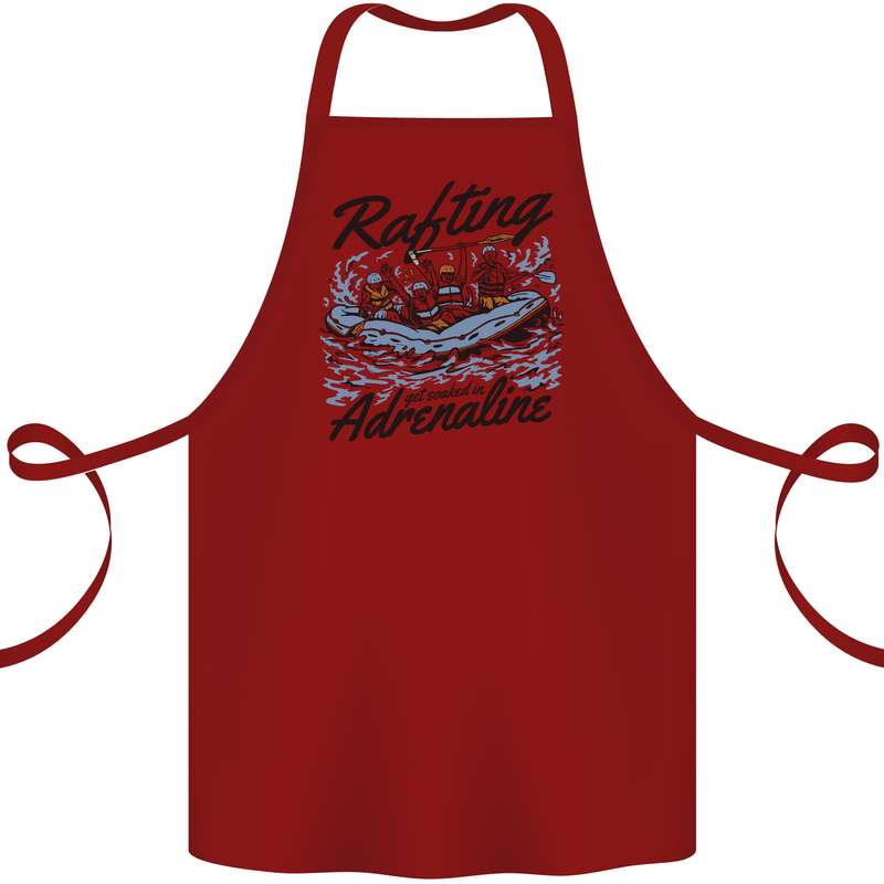 Rafting Get Soaked in Adrenaline White Water Cotton Apron 100% Organic Maroon