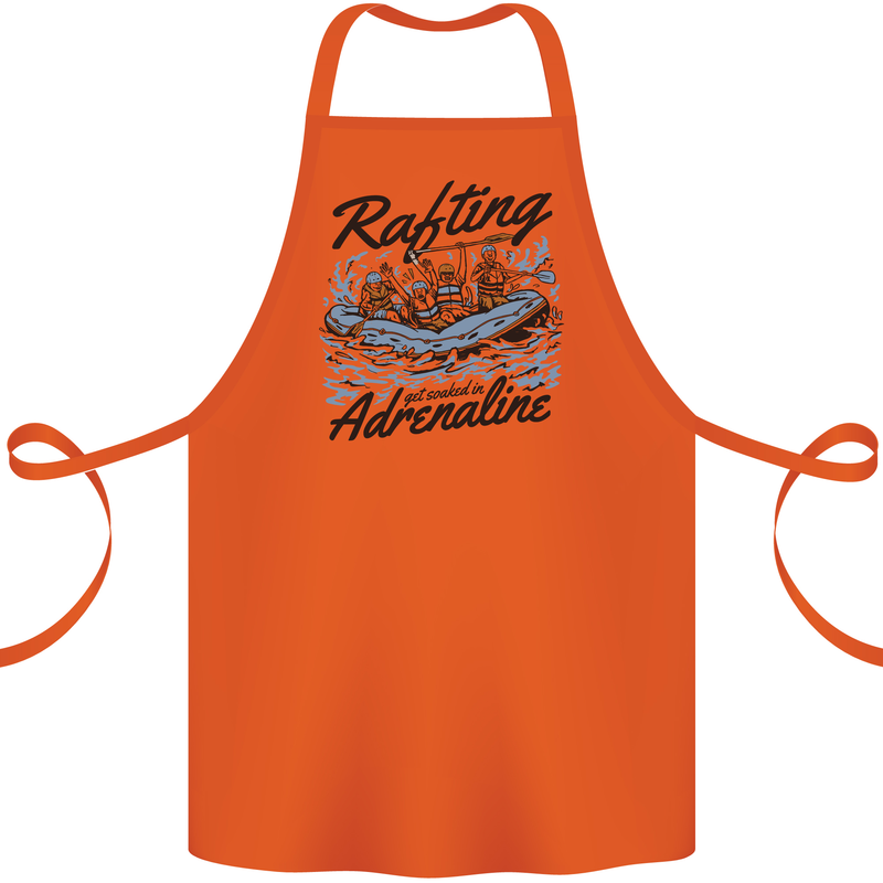 Rafting Get Soaked in Adrenaline White Water Cotton Apron 100% Organic Orange