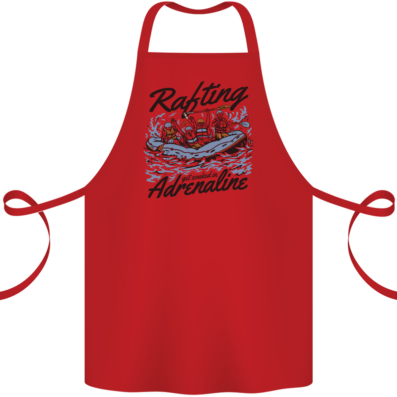 Rafting Get Soaked in Adrenaline White Water Cotton Apron 100% Organic Red