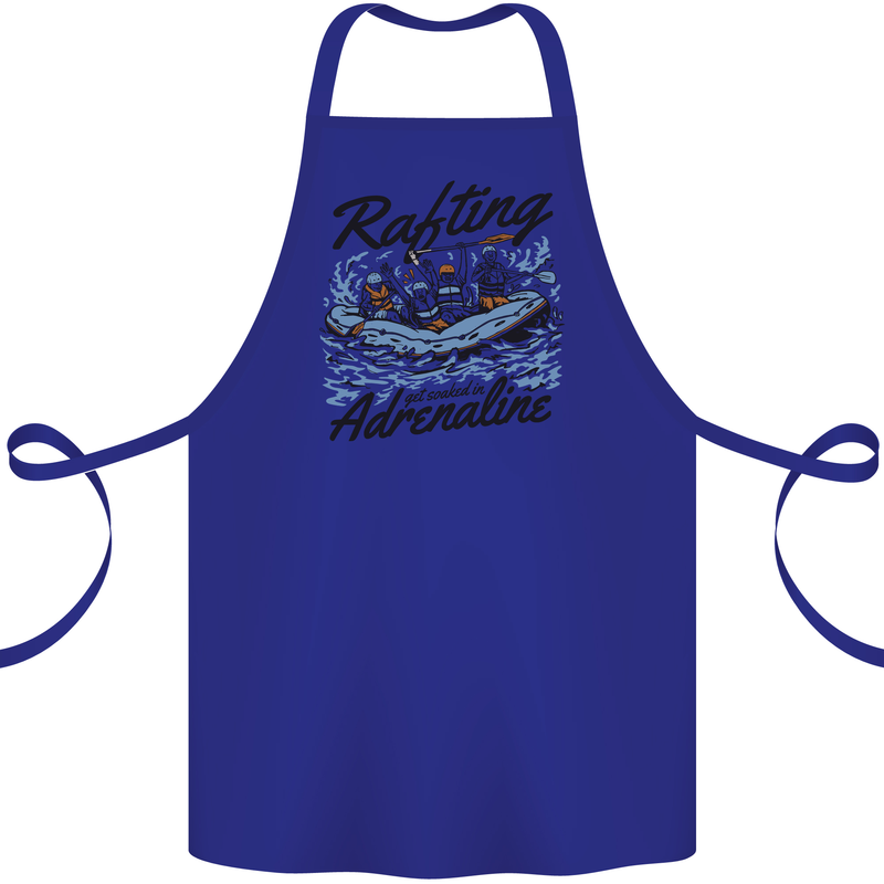 Rafting Get Soaked in Adrenaline White Water Cotton Apron 100% Organic Royal Blue