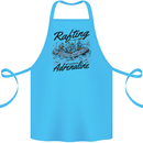 Rafting Get Soaked in Adrenaline White Water Cotton Apron 100% Organic Turquoise
