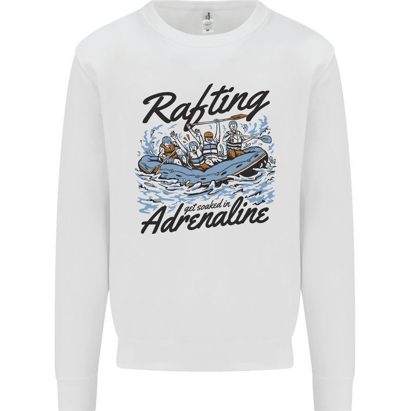 Rafting Get Soaked in Adrenaline White Water Kids Sweatshirt Jumper White