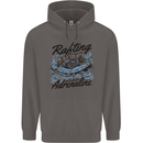 Rafting Get Soaked in Adrenaline White Water Mens 80% Cotton Hoodie Charcoal