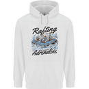 Rafting Get Soaked in Adrenaline White Water Mens 80% Cotton Hoodie White