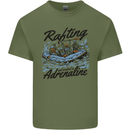 Rafting Get Soaked in Adrenaline White Water Mens Cotton T-Shirt Tee Top Military Green