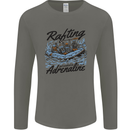 Rafting Get Soaked in Adrenaline White Water Mens Long Sleeve T-Shirt Charcoal
