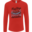 Rafting Get Soaked in Adrenaline White Water Mens Long Sleeve T-Shirt Red