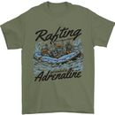 Rafting Get Soaked in Adrenaline White Water Mens T-Shirt 100% Cotton Military Green