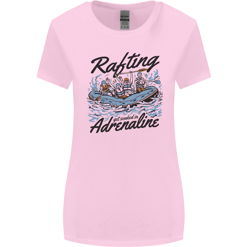 Rafting Get Soaked in Adrenaline White Water Womens Wider Cut T-Shirt Light Pink
